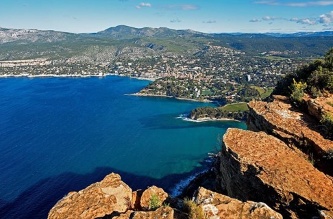 View of the sea and Cassis from Soubeyranes cliffs