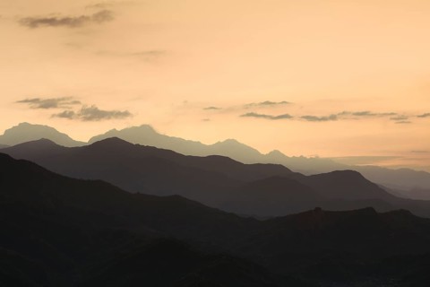 Mountains of the Annapurna range in the morning light