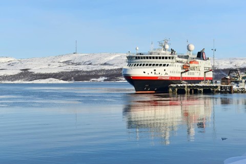 Hurtigruten ship Spitsbergen at the pier