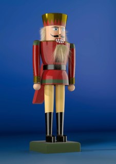 Nutcracker figure against a blue background