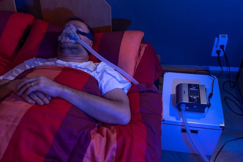 Man with sleep apnea syndrome