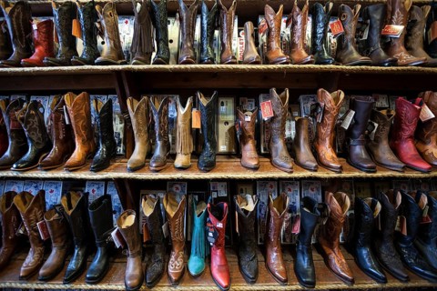 Cowboy boots in a shop in Gastown