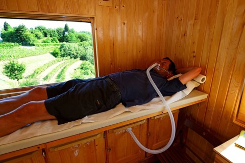 Man lying on a couch