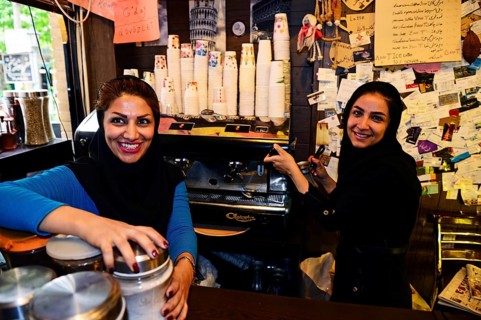 Small cafe in the bazaar under the arcades of Imam Square