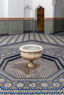Tiled fountain at Dar Si Said Museum
