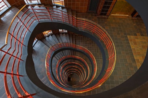 Round staircase in Kontor building Sprinkenhof