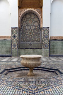 Tiled fountain at Dar Si Said Museum