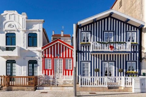 Colorful houses in Costa Nova