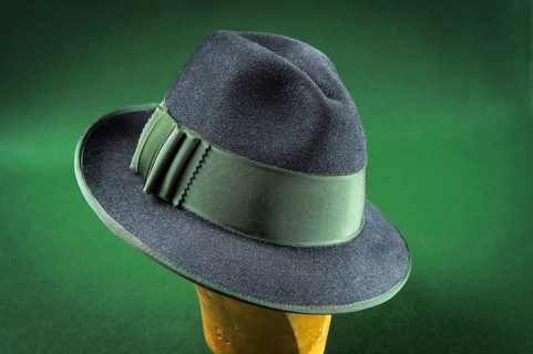 Completed wool felt hat
