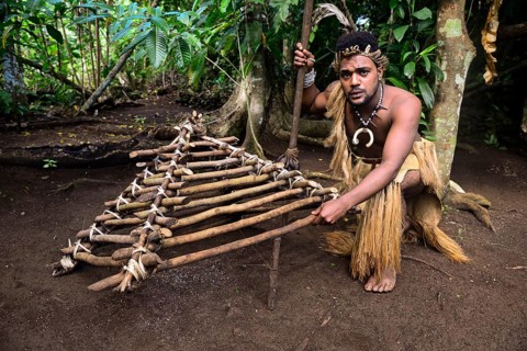 Native with built chicken trap