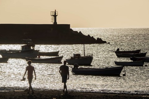 Two men on the city beach
