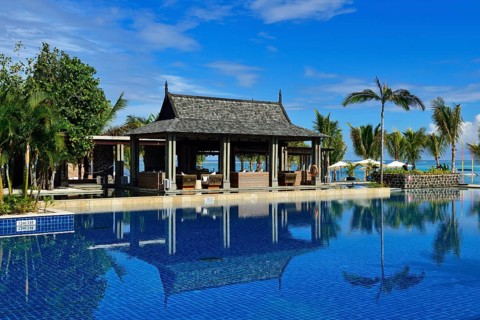 Pool with palm trees