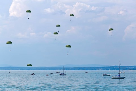 Skydivers near Langenargen