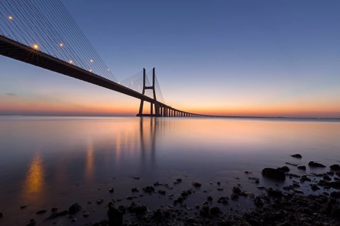 Vasco da Gama Bridge over the river Tagus