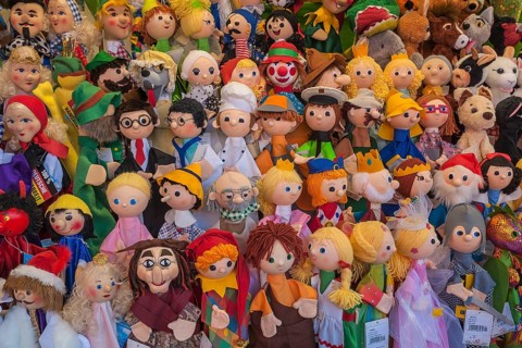 Various hand puppets Auer Dult