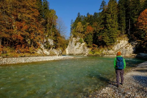 Hiker at the Tiroler Ache