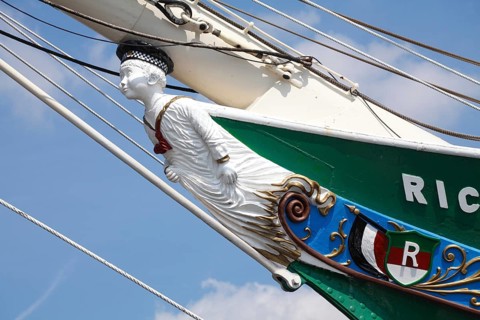 Figurehead on the sailing ship Rickmer Rickmers