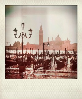 Vintage polaroid photo of San Giorgio Maggiore
