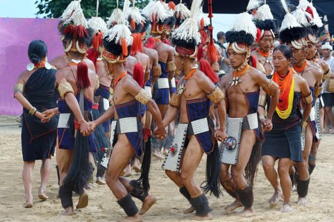 Tribal ritual dance at the Hornbill Festival
