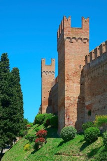 Wall and towers of castle Gradara