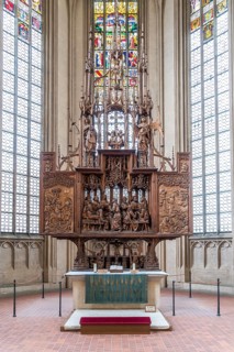 Holy Blood Retable of the Wurzburg carver Tilman Riemenschneider in the city church St. Jakob
