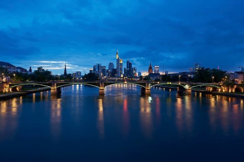Skyline Frankfurt with Ignaz Bubis bridge
