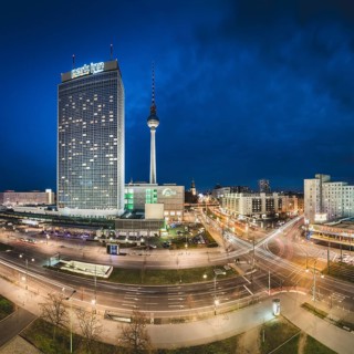 Alexanderplatz with television tower and hotel park inn