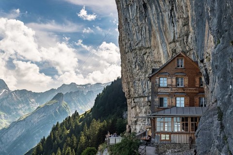 Aescher guesthouse near Wildkirchli below the Ebenalp
