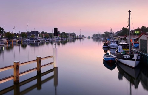 Morning atmosphere at the port of Wieck