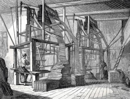 Studio for the production of silk fabric