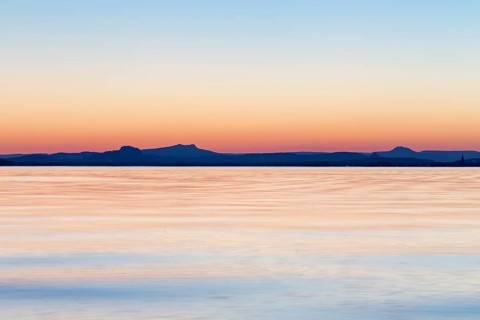 Sunset behind Hegau Volcano Hohenstoffeln