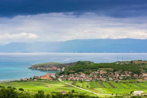 Landscape at Lake Ohrid near Lin