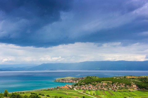 Landscape at Lake Ohrid near Lin
