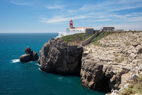 Lighthouse at steep coast