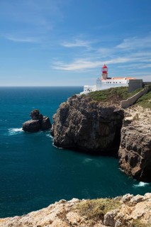 Lighthouse at steep coast