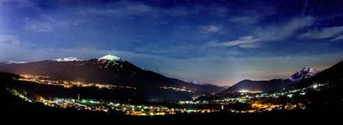 Night scene with starry sky in the moonlight