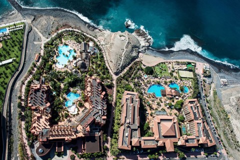 Seaside resort with beach and promenade by the sea