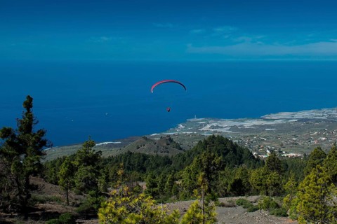 Paragliding over the Caldera near Puerto Naos