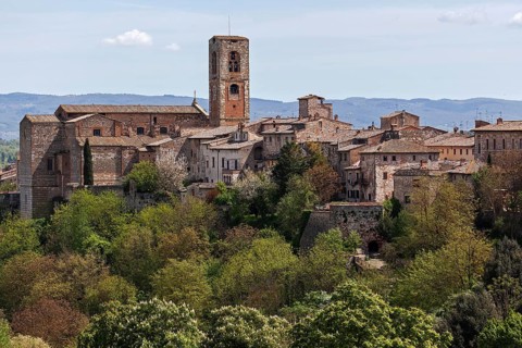 Houses of the upper town of Colle Alta Church Concattedrale dei Santi Alberto e Marziale