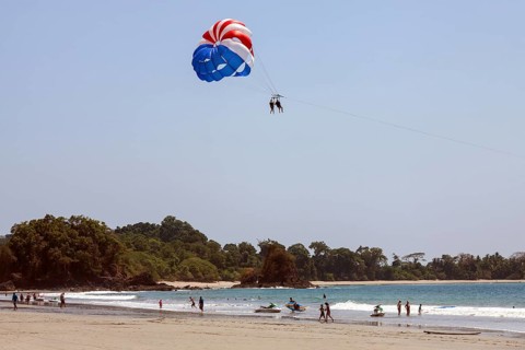 Paragliding on the beach