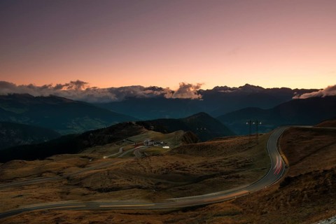 Jaufen Pass at sunset