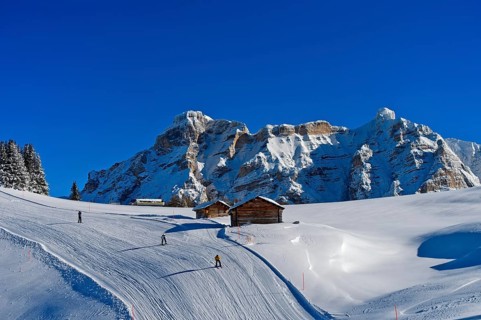 Ski slope in the ski area Alta Badia