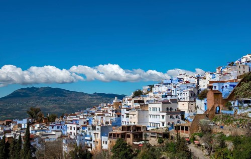 View on blue houses of the medina of Chefchaouen