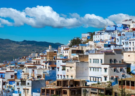 View on blue houses of the medina of Chefchaouen
