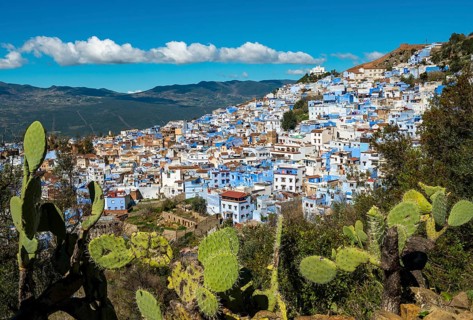 View on blue houses of the medina of Chefchaouen
