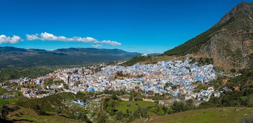 View on blue houses of the medina of Chefchaouen