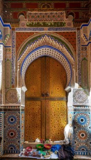 Splendidly decorated entrance door