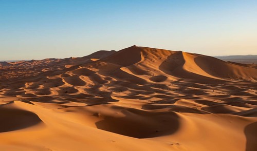 Sand dunes in the desert
