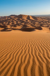 Sand dunes in the desert