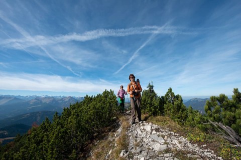 Hikers crossing the Blauberge mountains